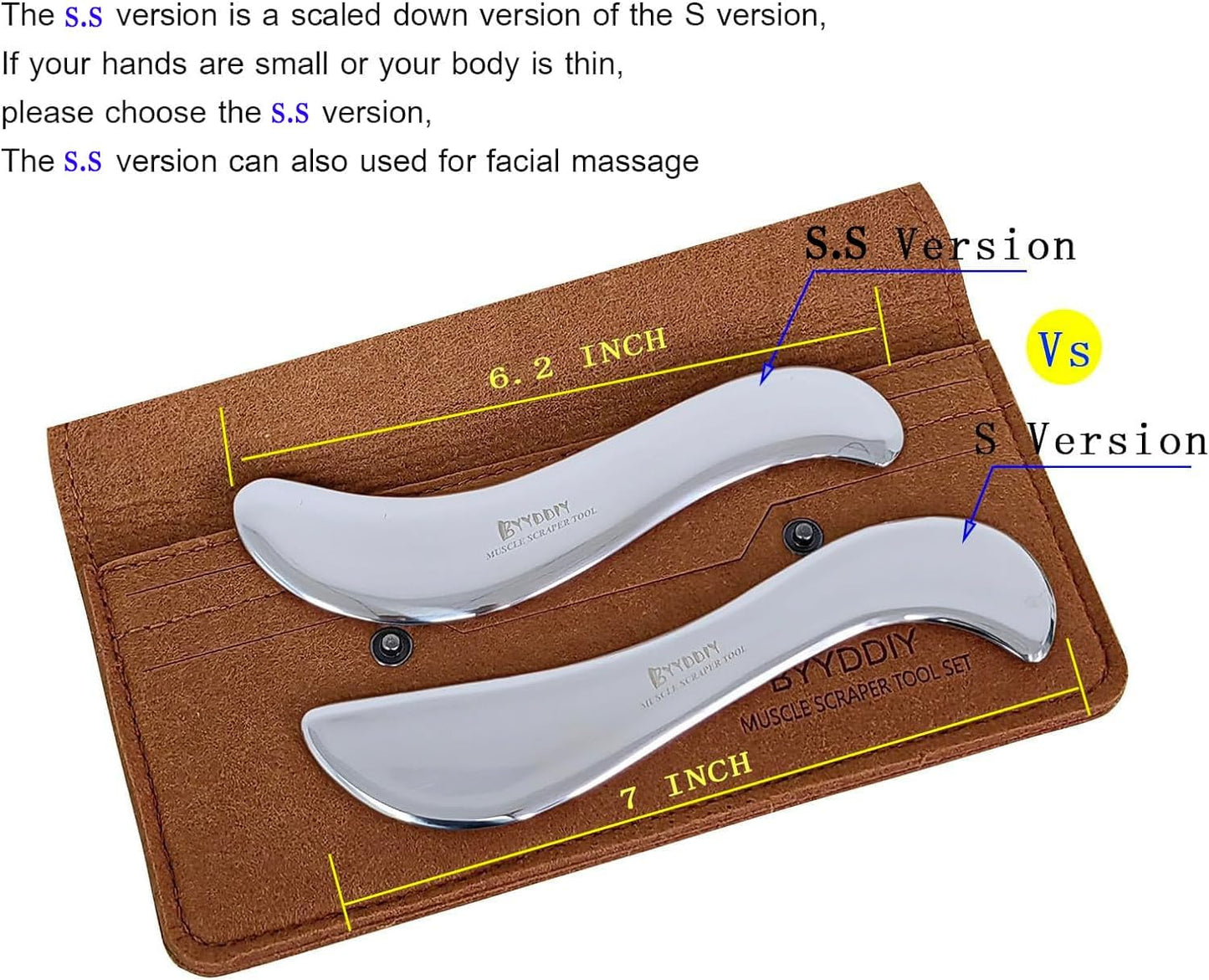 Gua Sha Muscle Scraper Tools, Stainless Steel Scraping Massage Tool for Soft Tissue,Myofascial Scraping Tools for Scar Tissue Physical Therapy Tools,IASTM Tools,Blade Massage Tool