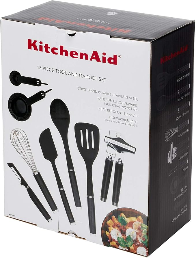 KitchenAid Classic Tool and Gadget Set, 15-Piece, Black