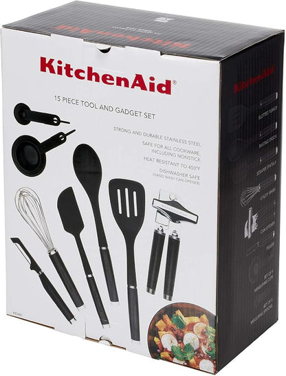 KitchenAid Classic Tool and Gadget Set, 15-Piece, Black