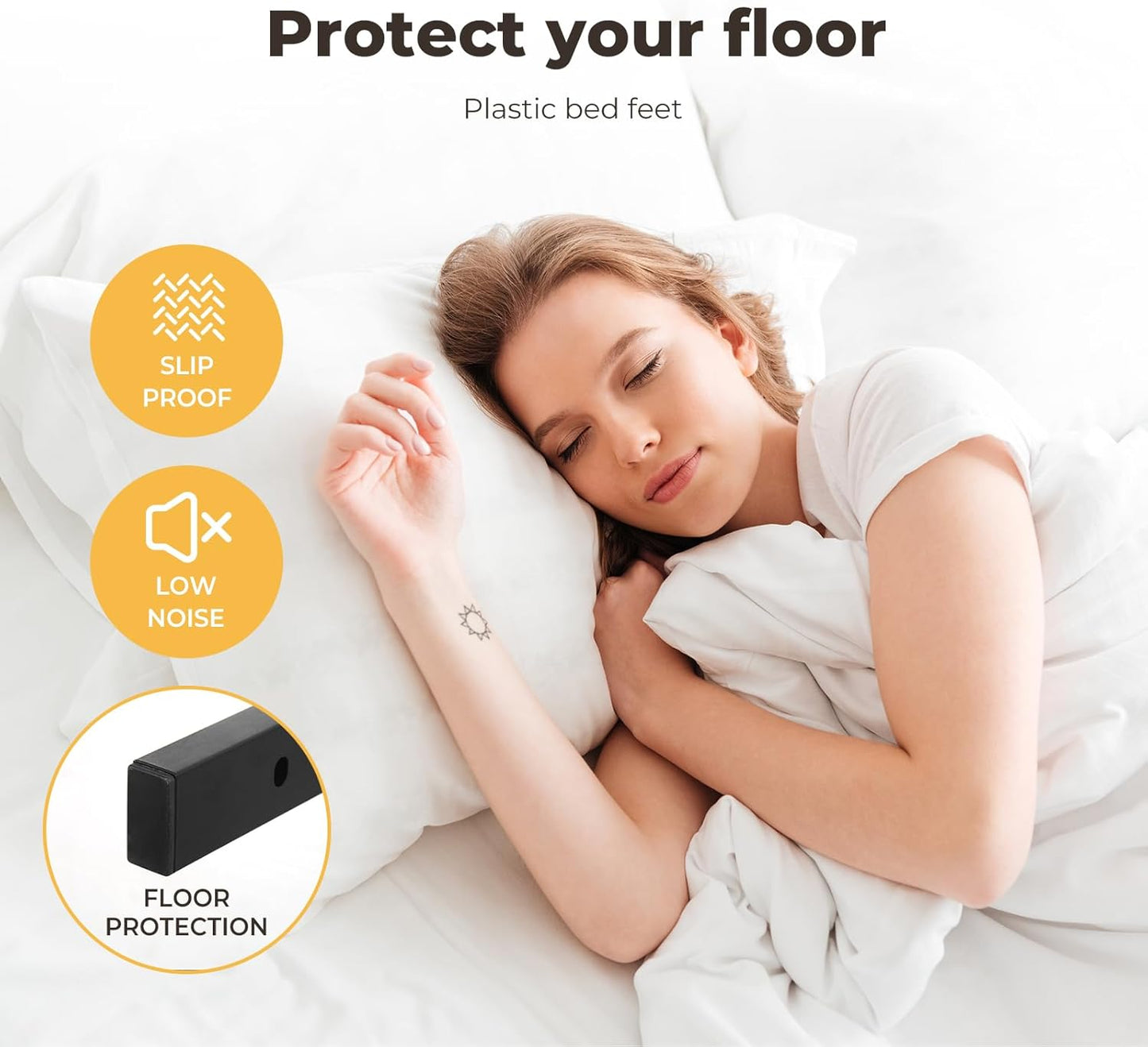 Levede 40cm Queen Bed Frame Metal Bed Base,Industrial Bed Frame,Steel Slat Mattress Support,Under Bed Storage,Reserved Holes for Headboard,Bedroom Furniture,Easy Assemble,Black