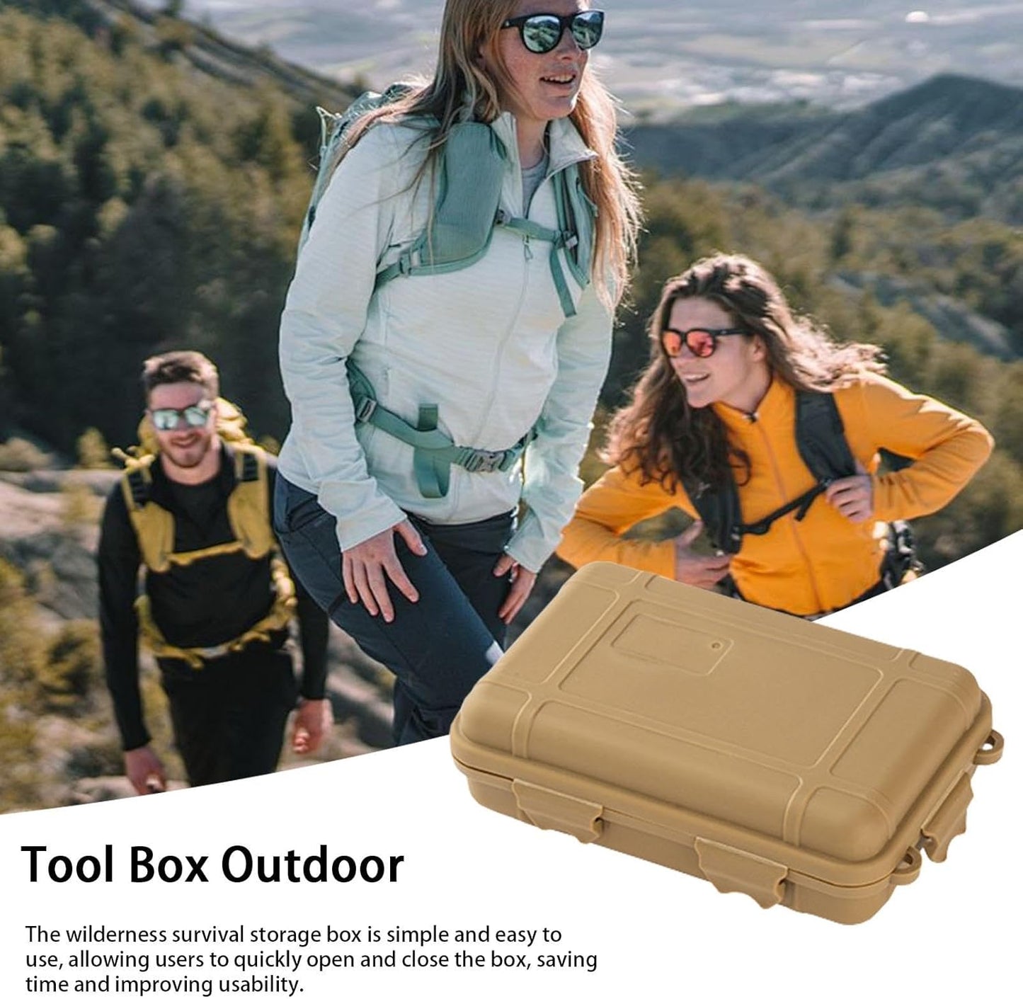Survival Gear Storage Box, Outdoor Survival Tool Set Box, Waterproof Shockproof Large-Size Sealed Storage Box Pressure-Proof For Outdoor Items
