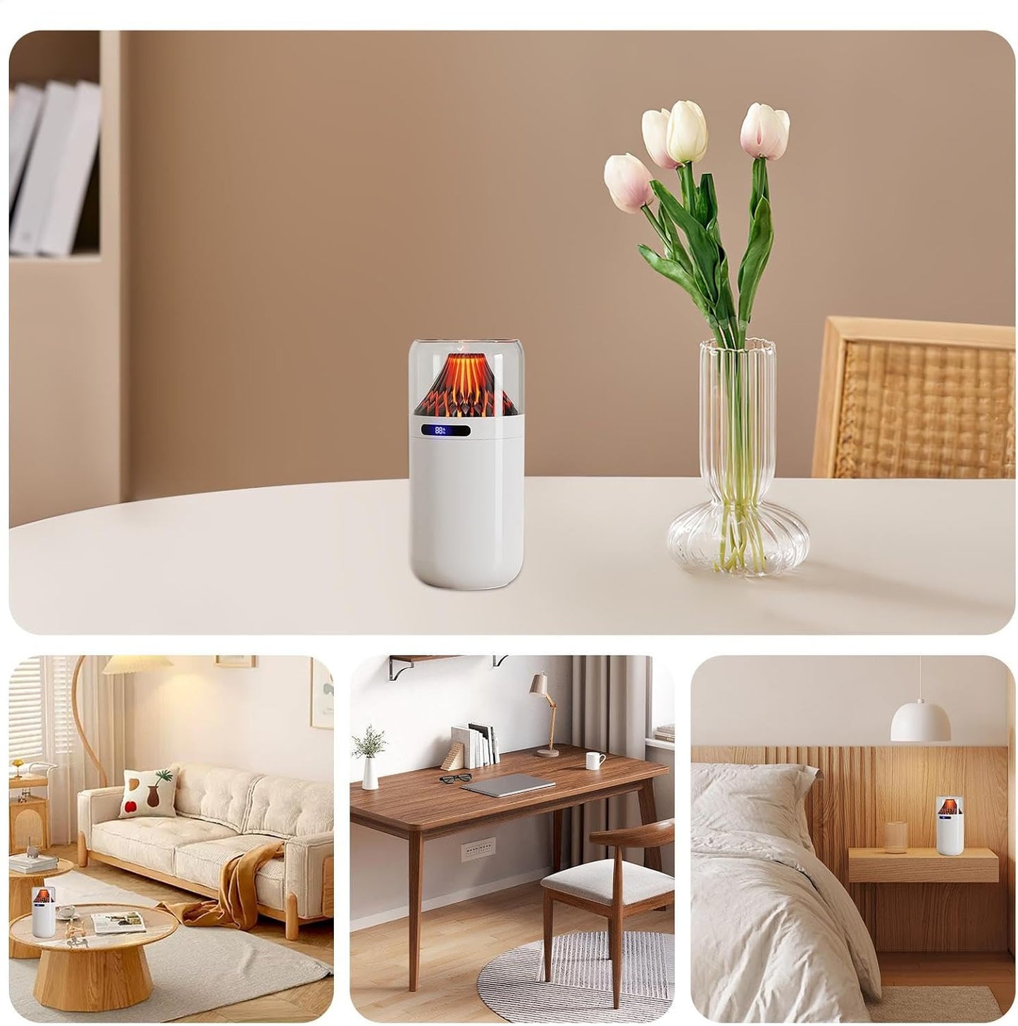Umidifiers Diffuser, Home Aroma Machine, Portable Mist Maker, Cool Mists Umidifier, 3.07 x 3.07 x 6.14 inches, Ensuring Optimal Comfort & a Soothing Atmosphere for Relaxation Or Sleep
