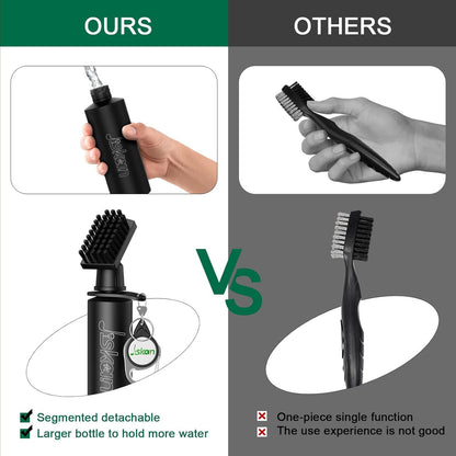 Jiskan Pro Golf Club Brush Cleaner With Retainer Clip and Squeeze Water Bottle - 7.5 Inches, 4 Ounces - Essential Accessories and Gifts for Men