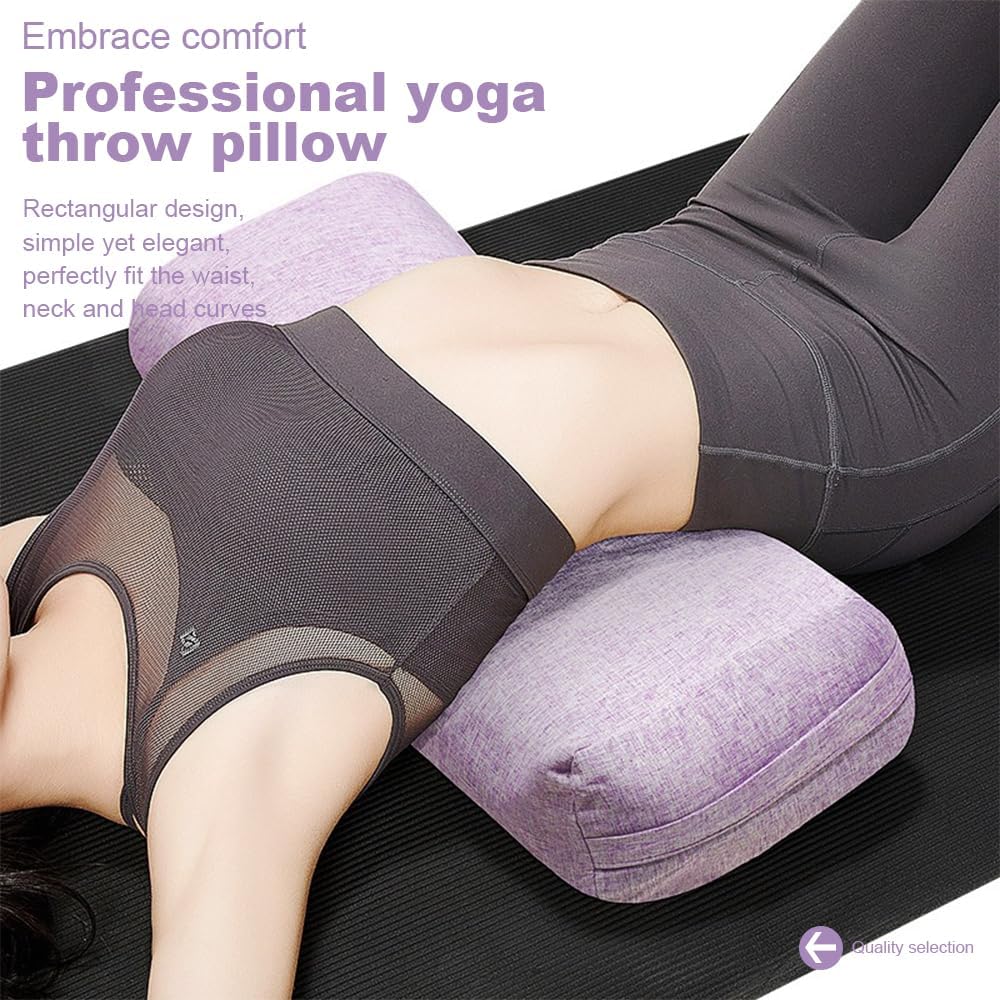 MTSDM Yoga Bolster Pillow, Versatile Rectangular Yoga Support Pillow Premium Meditation Cushion, Versatile Yoga Support Pillow, Yoga Pillow Cushion Waist Pillow Professional Auxiliary Tool