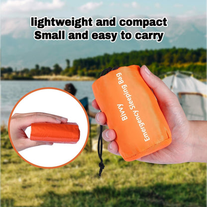 Emergency Sleeping Bag Survival Bag 2 Pack, Portable Waterproof Thermal Bivy Sacks Tac Bivvy Bags,Camping Mylar Sleeping Bag Survival Gear Emergency Blankets Survival Shelter