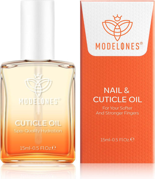 Modelones Cuticle Oil for Nail & Cuticle Care, Nourishing Formula with Jojoba Oil & Vitamin E, Nail Strengthener, Moisturizes Dry Skin, Repairs Cuticles, Nail Growth Oil, 15ml