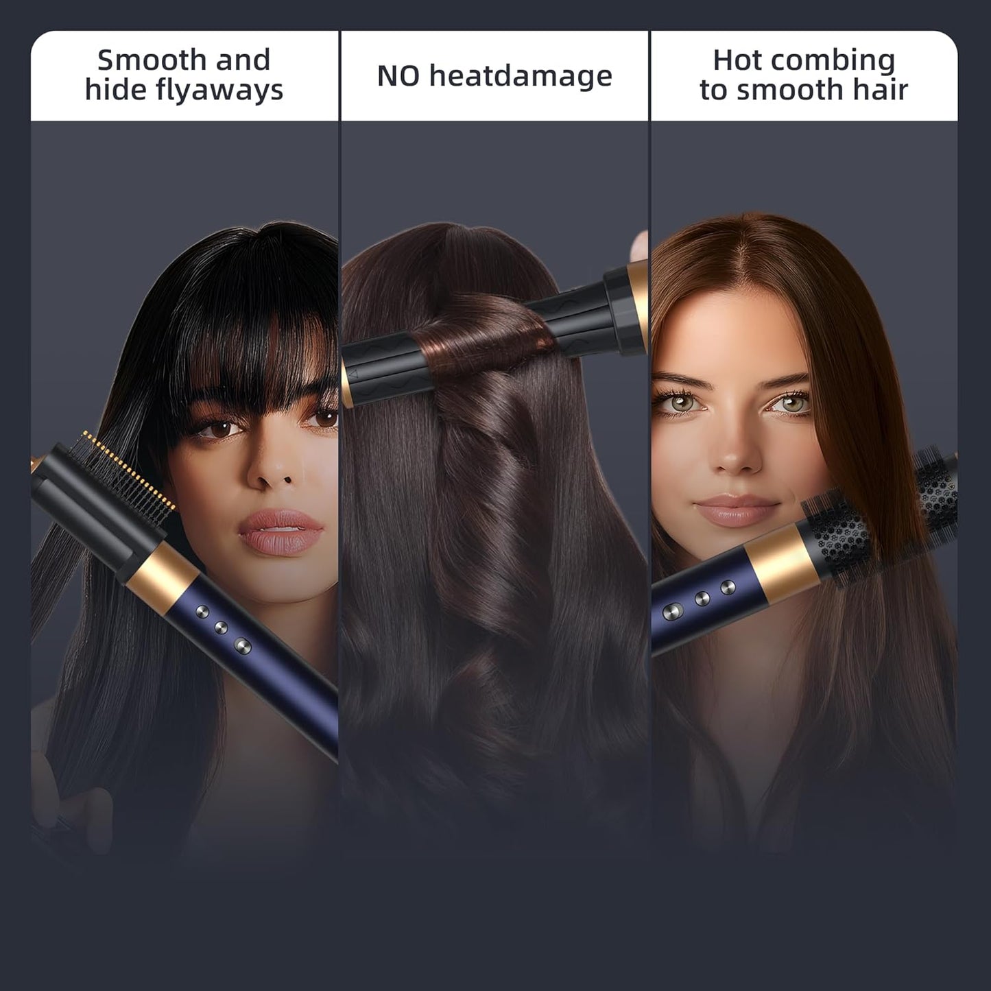 Air Styler Hair Dryer Brush,Multi-Styler with Auto-Wrap Curlers,Hot Air Hair Styler & Dryer Set,Anti-Flying Warping,Hot Shunfa,Styling Without Heat Damage,with Protective Travel Case