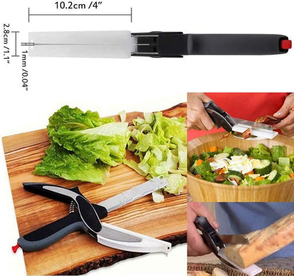 Kitchen Food Scissors,2 in 1 Smart Cutter Multifunction Stainless Steel Kitchen Shears for Vegetables Fruits Chopper,Food Scissors,Vegetable Slicer