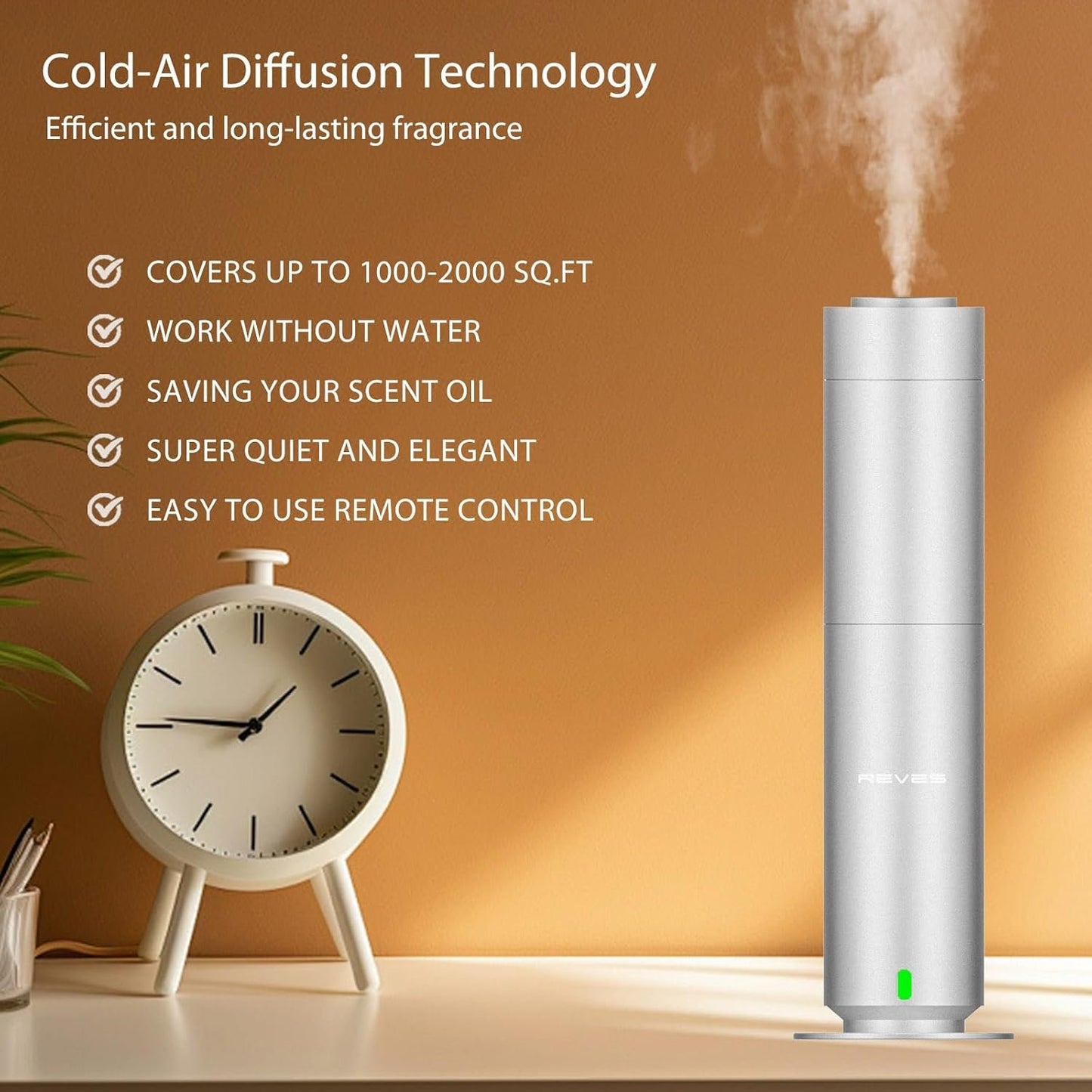 Diffuser Machine for Hotel-Scent Air Machine for Home-Diffusers for Home-Waterless Essential Oil Diffusers-Studio Scent Diffuser-Large Room-Cold Air-Office Fragrance-App Remote Control - Silver