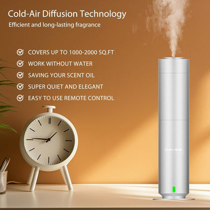 Diffuser Machine for Hotel-Scent Air Machine for Home-Diffusers for Home-Waterless Essential Oil Diffusers-Studio Scent Diffuser-Large Room-Cold Air-Office Fragrance-App Remote Control - Silver