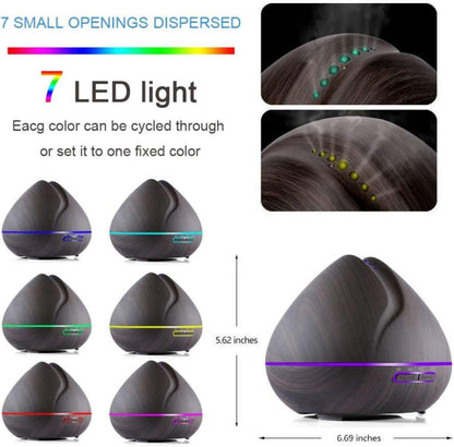 Aroma Diffuser Ultrasonic Air Humidifier with Remote Control 7 Colors Led Lights for Home