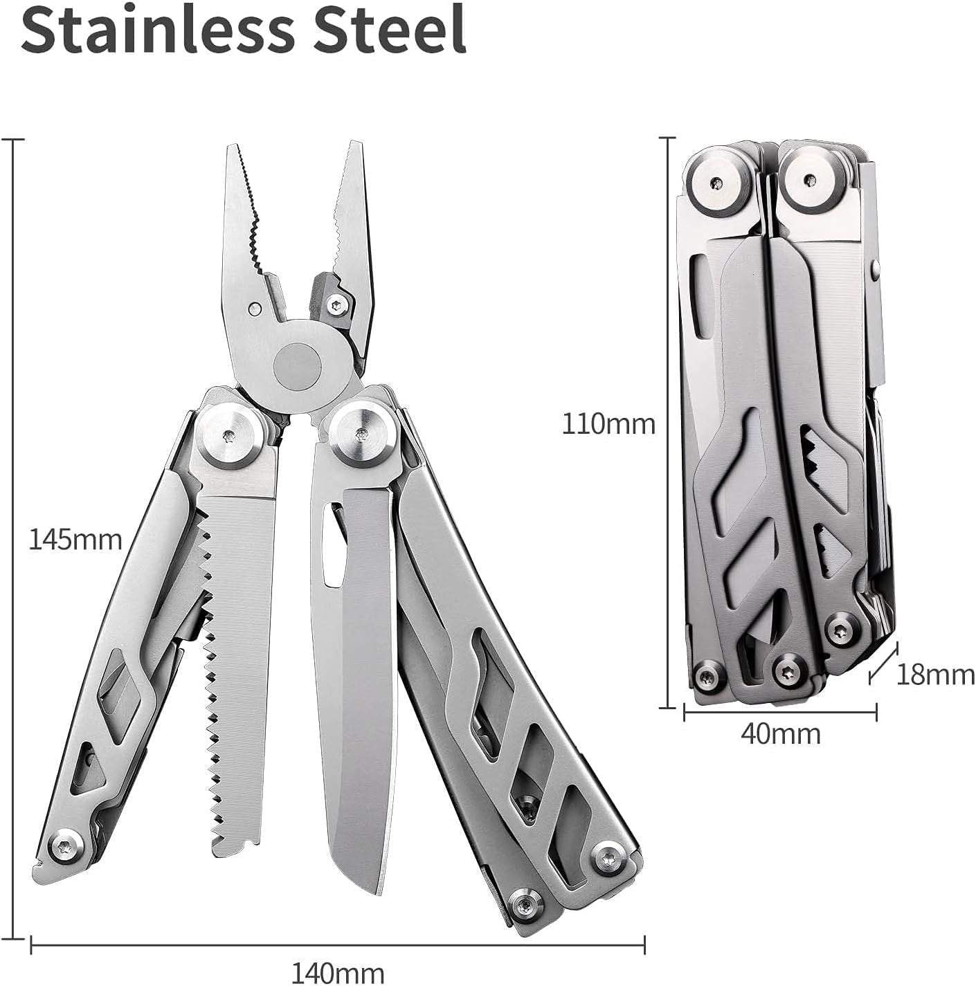 Fathers Day Dad Gift Idea,16-in-1 EDC Multi Tool with Pocket Knife, Foldable Utility Knife Multitool with Safety Locking, Needle Nose Pliers and Wire Stripper Tools, Gifts for Dad, Fishing, Camping