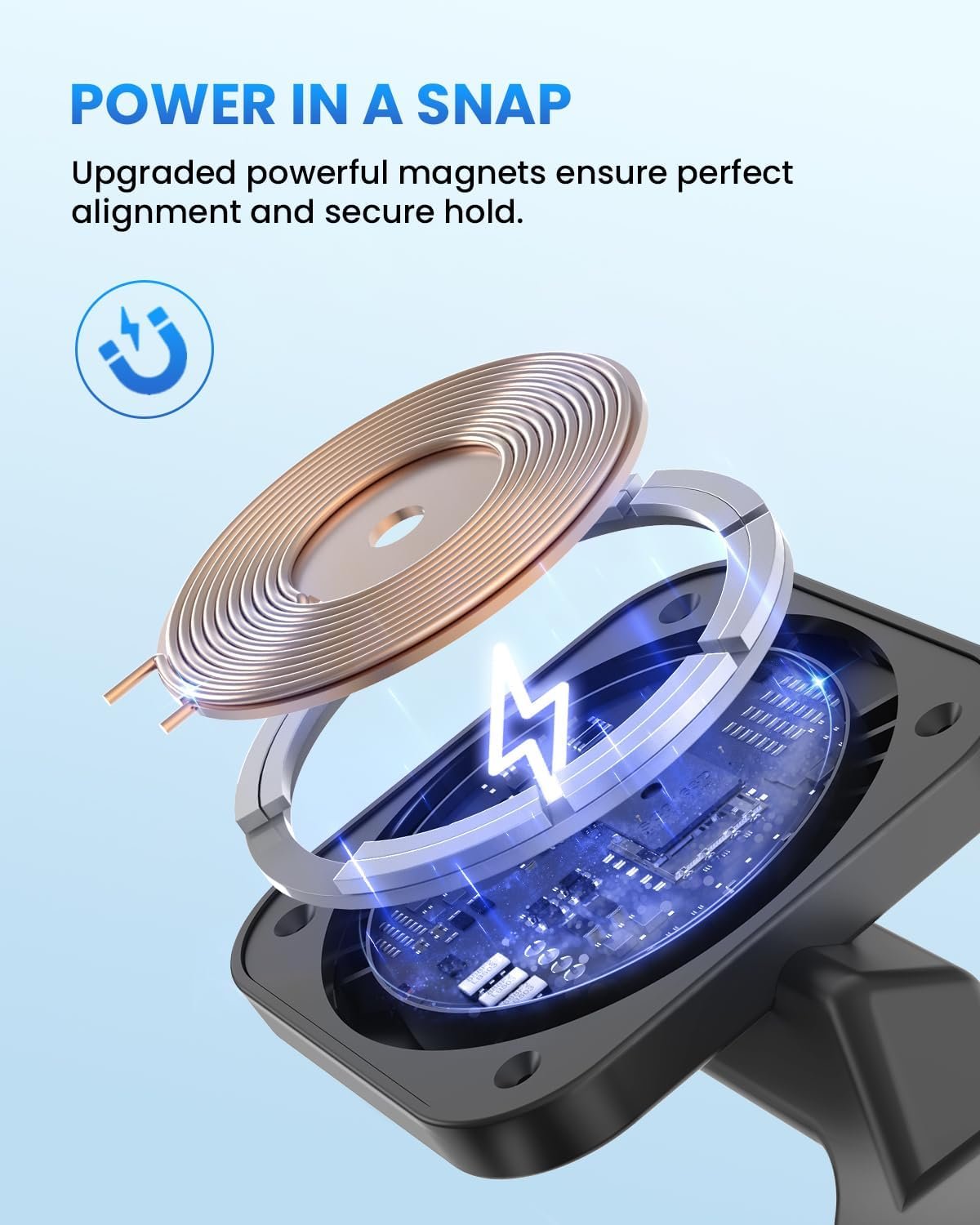 GEEKERA Magnetic 3 in 1 Wireless Charging Station, Fast Wireless Charger Stand Dock, Wireless Charger for iPhone 16/15/14/13/12 Pro Max, Apple Watch 9/8/7/6/SE/5/4/3/2, AirPods 3/2/Pro
