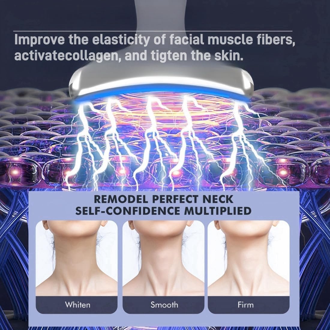 CHENKOO DIRECT Neck Face Firming Wrinkle Removal Tool, Skin Rejuvenation Beauty Massager for Skin Care,Improve,Firm,Tightening and Smooth (Light White)