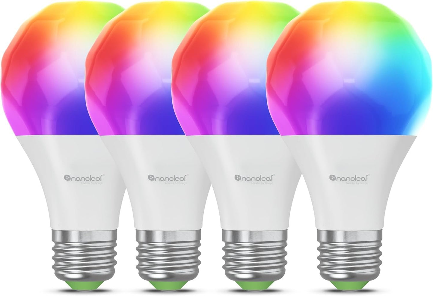 Nanoleaf Matter Essentials Pack of 4 WiFi E27 LED Bulbs Connected RGBW - Smart Lights, Custom Timetables, App/Voice Control (Compatible with Alexa, Apple, Google), Living Room Office Gaming