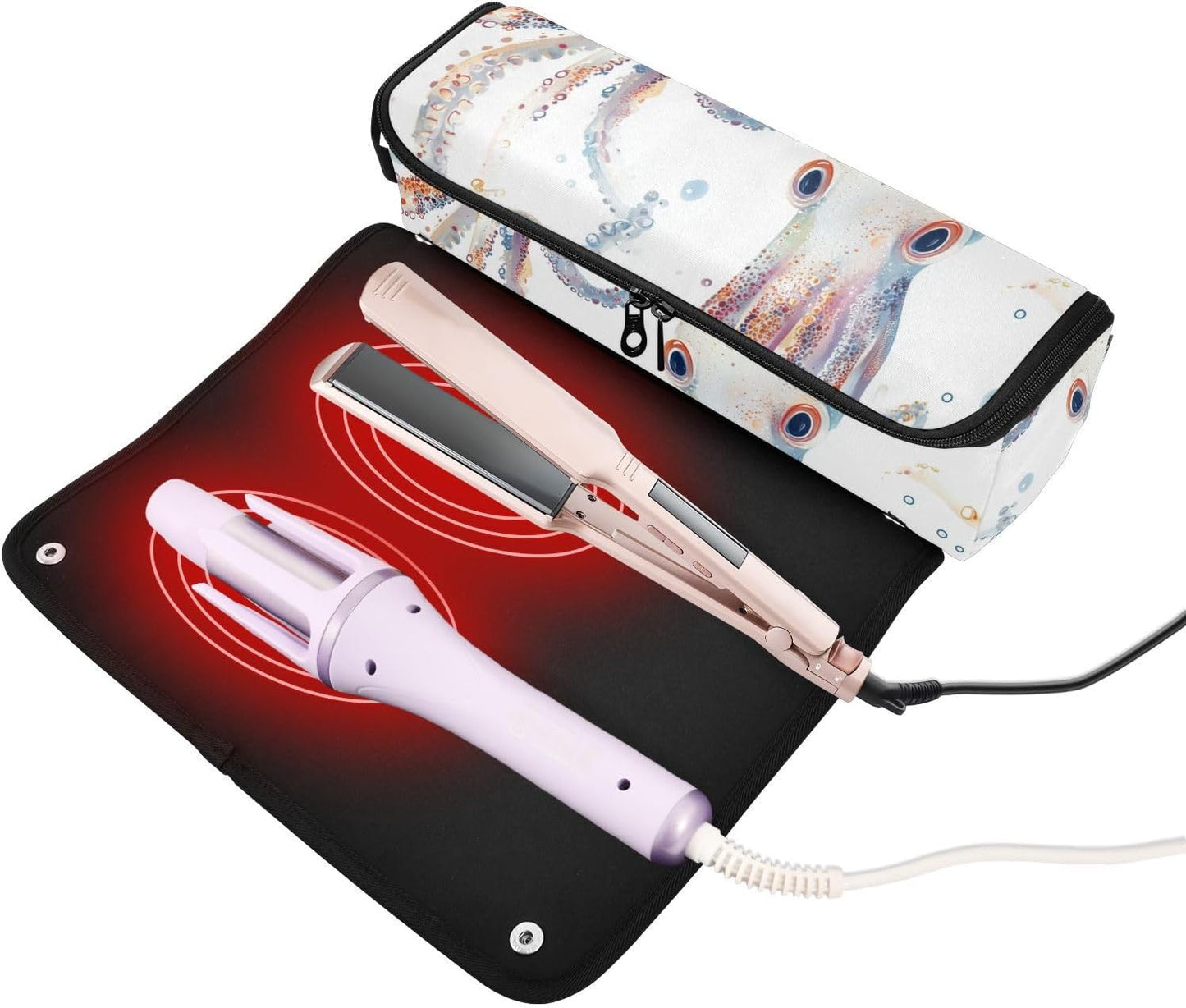 FRODOTGV Borsa da viaggio per strumenti per capelli con cuscinetto resistente al calore, impermeabile, organizer per ferri da stiro piatti e accessori per la cura dei capelli, 10, 1 Size