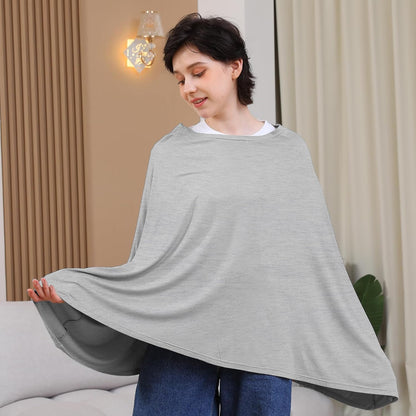 Seejoy Nursing Cover for Breastfeeding, 360Â°Full Coverage Nursing Poncho, Rayon Soft & Breathable Breastfeeding Cover up