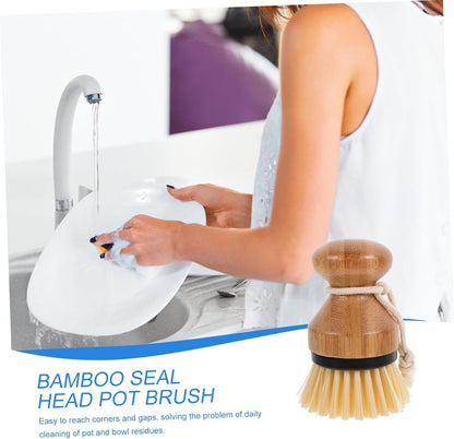 Alipis 2pcs Handle Dish Brush Ergonomic Dish Scrubber for Pots Pans Sinks Stovetops Kitchen Cleaning