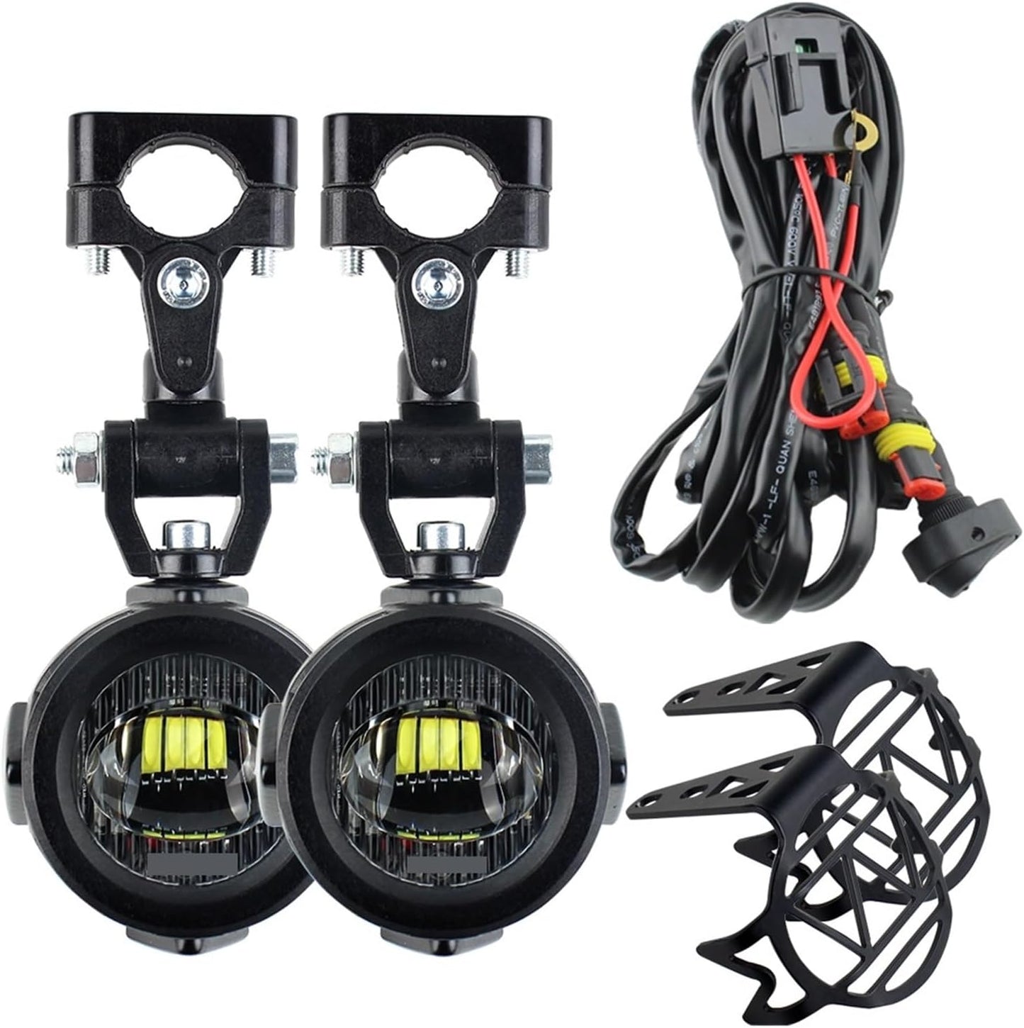 ADMZQGSUJ Auxiliary Lights Motorcycle Fog Light Upgrade Brighter Lamp 40W 6000K Compatible With M/W R1200GS F800GS F700GS F650 K1600(Light Wire Cover)