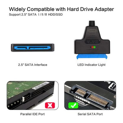 SATA to USB Adapter Cable for 2.5 inch SSD and HDD,VCOM USB 3.0 to SATA III Hard Driver Adapter,Support UASP SATA to USB Cable SATA Adapter Cable USB to SATA Adapter HDD to USB SSD Sata Cable