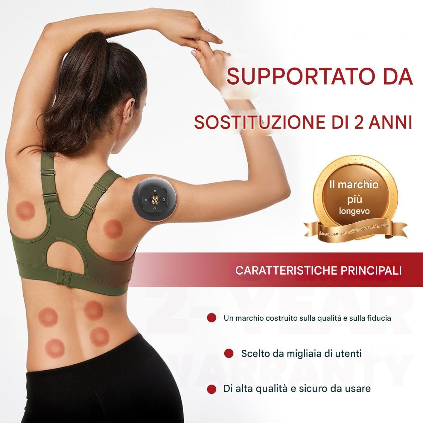 Unità di coppettazione EL - Massaggio di accoppiamento ricaricabile elettrico per il recupero | Strumento multifunzionale regolabile per muscoli, alla schiena e cura postpartum, per