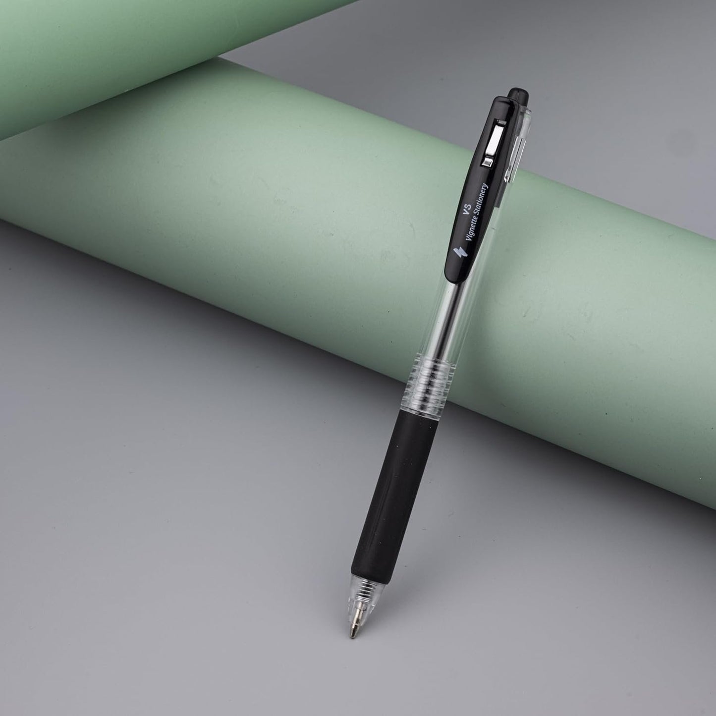 Vignette Stationery Black Ballpoint Pens, 1.0mm Tip, Retractable, Extra Smooth, Quick Dry Ink, Oil Base, Waterproof, Non-Bleeding, 20 Value Pack, School Office University Student Admin Writing Pen