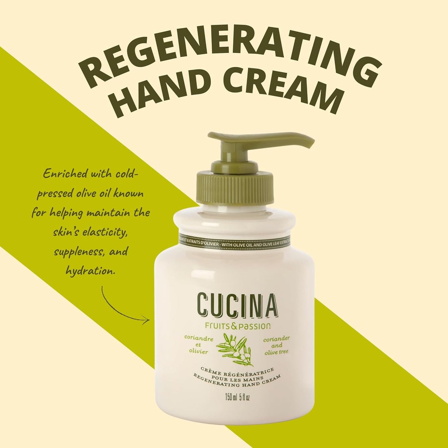 Fruits & Passion Cucina Kitchen Trio Holiday Gift Set - Hand Soap, Regenerating Hand Cream, and Fragrant Kitchen Mist with Olive Oil - 200ml, 150ml, 100ml - Festive Nourishment for Your Kitchen