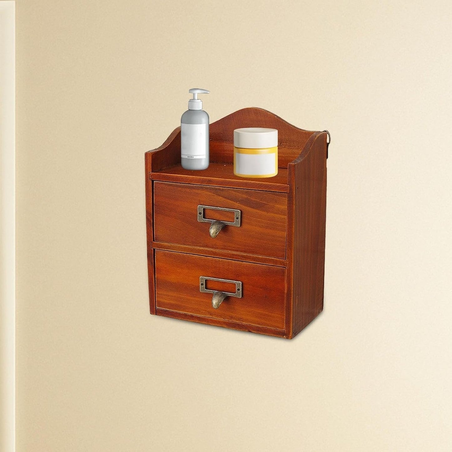 AFXGUSD Tabletop Storage Box with Drawers for Bedroom And Workspace Organization, Brown