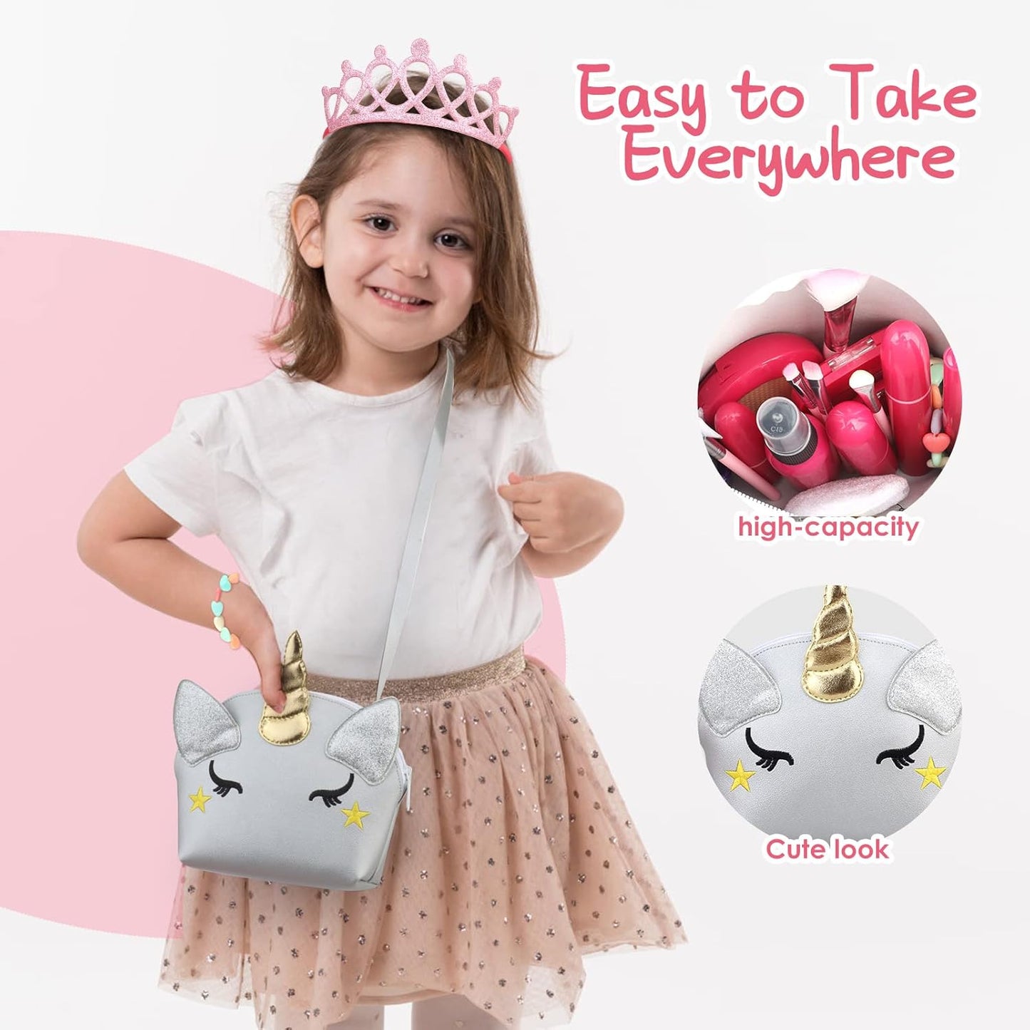 Woumserta Pretend Makeup for Toddlers, Fake Makeup for Kids, 26 Pack Play Makeup Toys for Little Girls Age 2 3 4 Christmas Birthday Gift