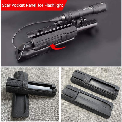 Scar Pocket Panel Remote Switch Rail Pads Set for PEQ-15 Style LED Flashlight Tactical for 20mm Rail 1 Set