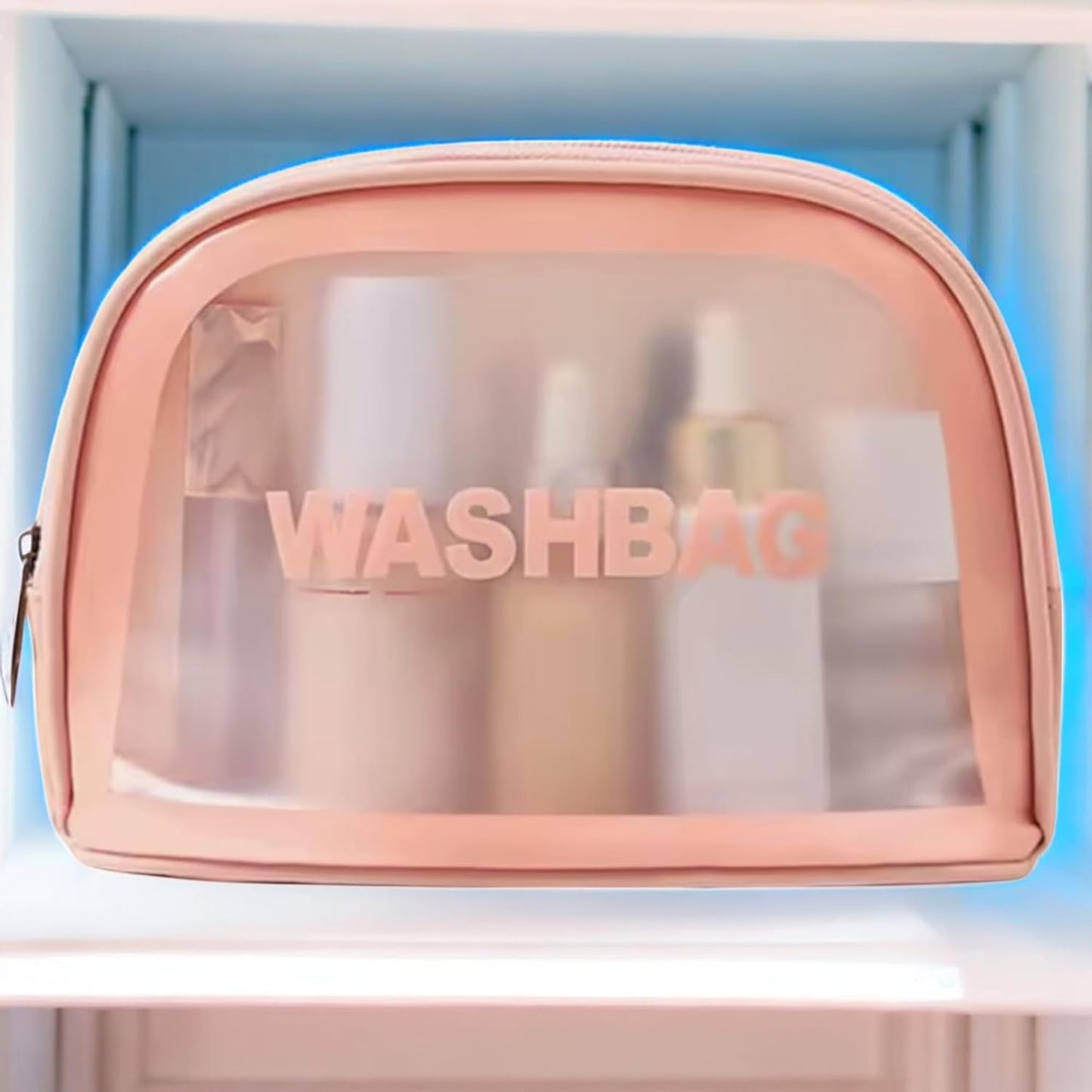 4 Washbag Bags 4 Colours Makeup Bags Travel Organizer Home Office School, 4 Color Light Blue White Pink And Black, Beauty Bags