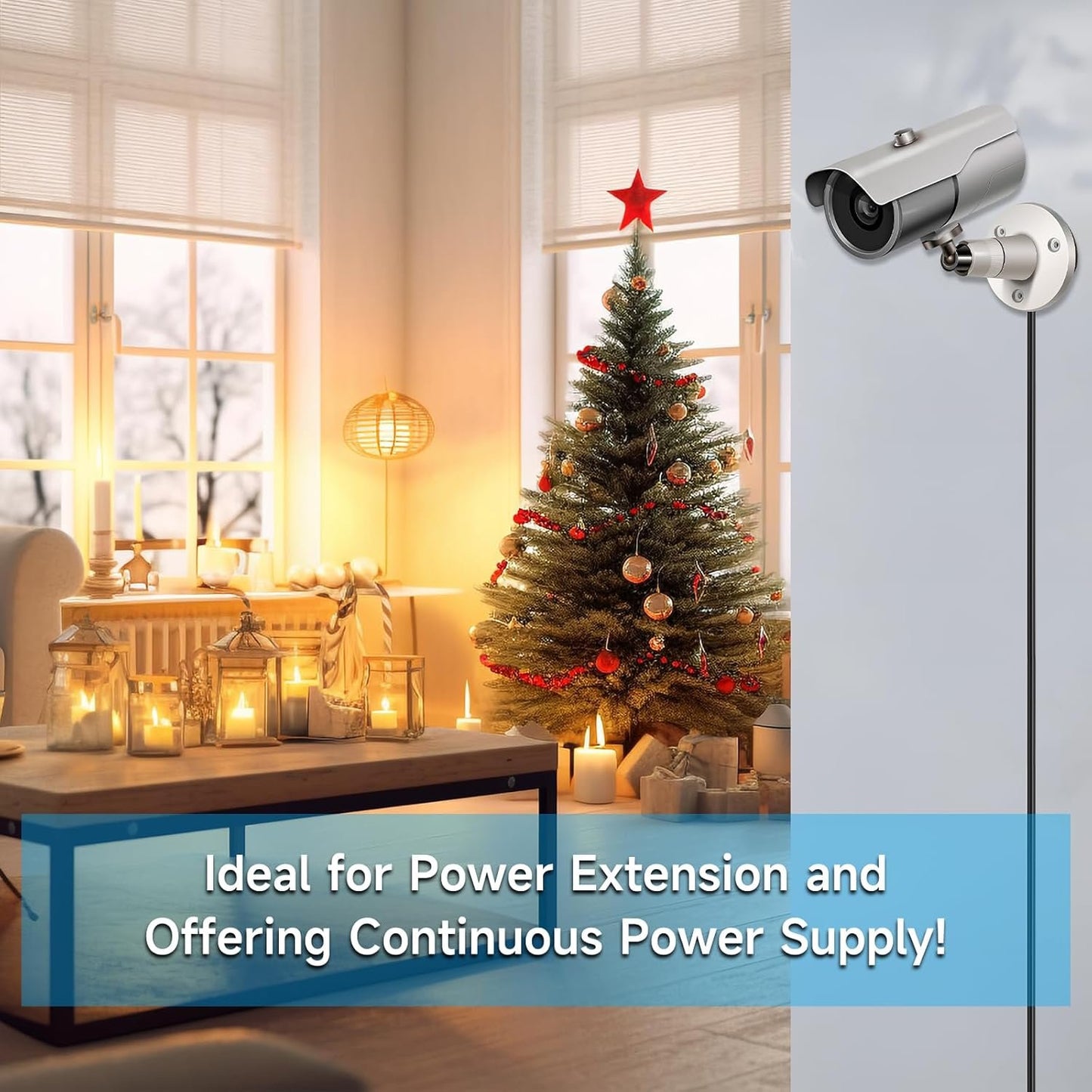 ANLINK 10ft 3M DC Power Extension Cable, DC 12V Power Adapter Extension Cord 5.5mm x 2.1mm for CCTV Security Camera/Router/LED Strip Light/Printer and More-Black