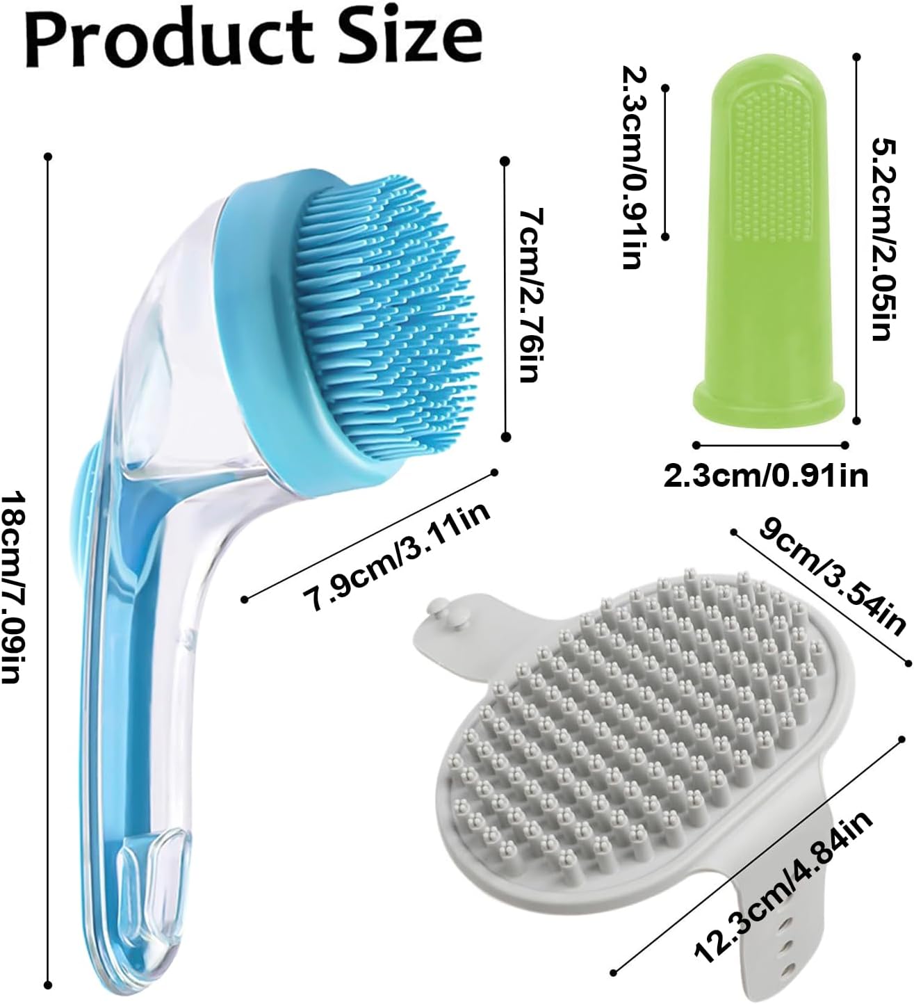 Reusable Dog Bath Brush, Short Hair Dogs Bath Scrubberr, Sturdy Silicone Soft Pet Grooming Accessories for Washing, Massaging, Showerhead and Teeth Cleaning