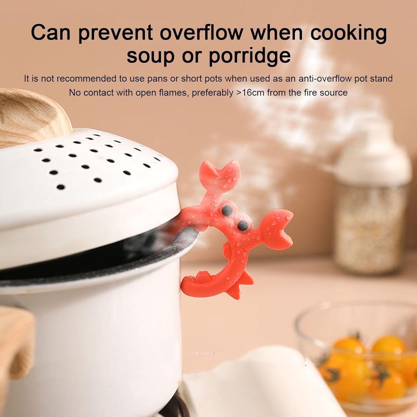 Utensil Holder - Cute Silicone Crab Shaped Utensil Rest, Ladle Stand, Anti-Overflow, Spatula Holder, Spatula Kitchen Gadget