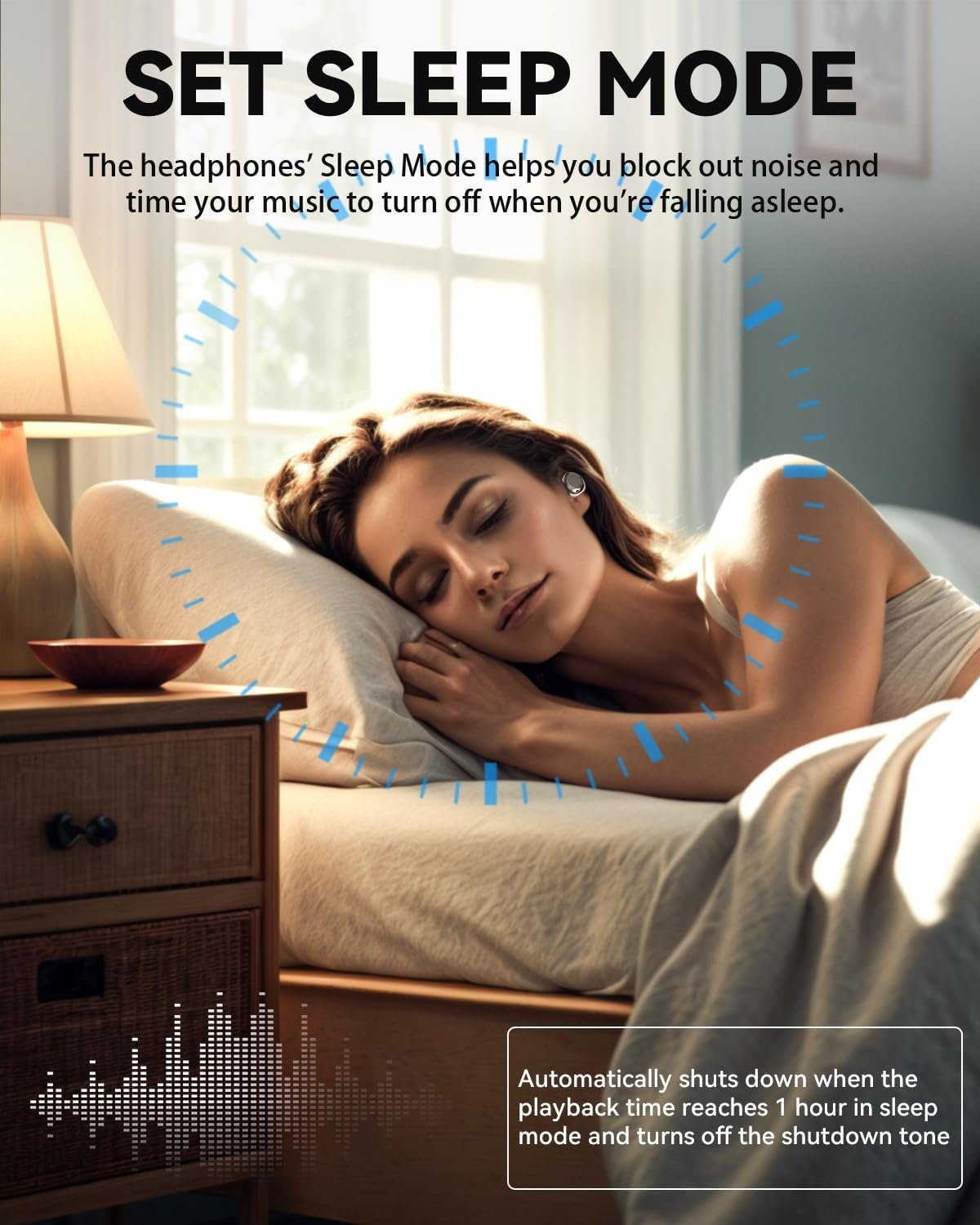 ANSTEN Sleeping Headphones Bluetooth 5.4, Noise Cancelling in Ear Headphones, Sleep Earbuds for Side Sleepers, 48 Hours Battery Life Ear Buds for Sleeping, Sports