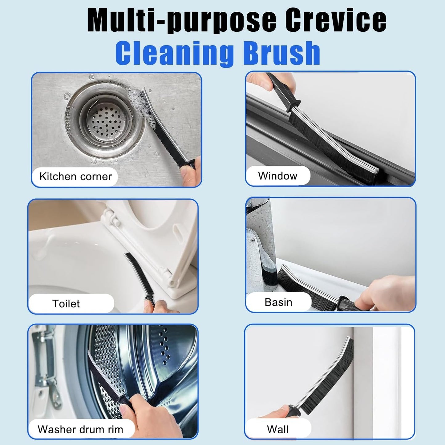 8Pcs Cleaning Brush - Multifunctional Gap Cleaning Brush, Hard Bristle Crevice Cleaning Brush, Grout Cleaner Brush for Shutter Door Window Track Kitchen Bathroom, Cleaning Tools for Household Use