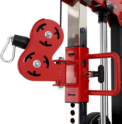 Altas Strength Home Gym Smith Machine with Pulley System Gym Squat Rack Pull Up Bar Upper Body Strength Training Leg Developer Light Commercial Fitness Equipment Included Accessories 3058G