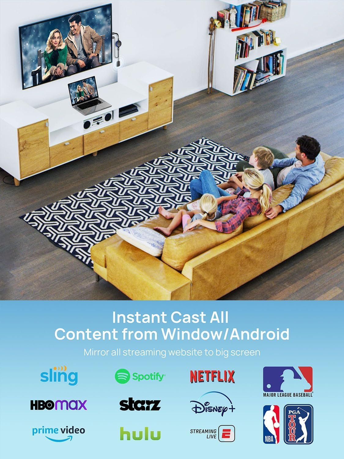 TIMBOOTECH 4K/5G Wireless HDMI Display Adapter, 4K@30Hz Miracast Dongle Screen Mirroring Video & Audio Receiver 65FT, for Laptop, PC, i-Phone, i-Pad, Tablet, Mac,Android,Window to TV/Projector/Monitor