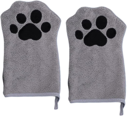 Nuyhgtr Grooming Gloves Cats, 2X Double-Sided Cat Grooming Glove, Quick Drying Bath Towel Pet Care Tool, Ideal for Long-Haired Feline, Daily Cleaning, Travel, Home, Bathroom, Outings