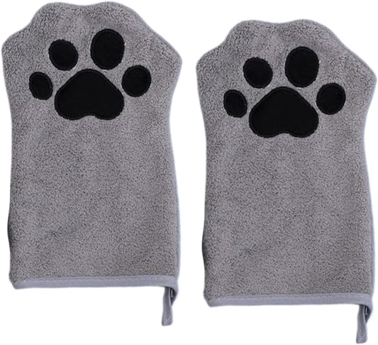 Nuyhgtr Grooming Gloves Cats, 2X Double-Sided Cat Grooming Glove, Quick Drying Bath Towel Pet Care Tool, Ideal for Long-Haired Feline, Daily Cleaning, Travel, Home, Bathroom, Outings