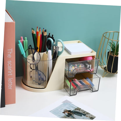 HOODANCOS Modern Desk Organizer with Divided Compartments Space Saving Pen Holder and Makeup Brush Storage Box for Efficient Office Organization Sleek Design for Stylish Workspaces