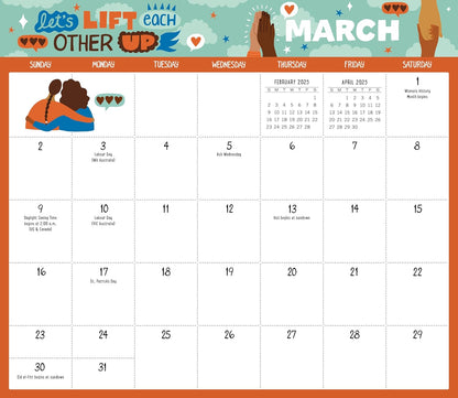 Dream Big Dreams: Inspiration and Organization for 2025: A Magnetic Monthly Calendar for a Fridge, Wall, or Desk