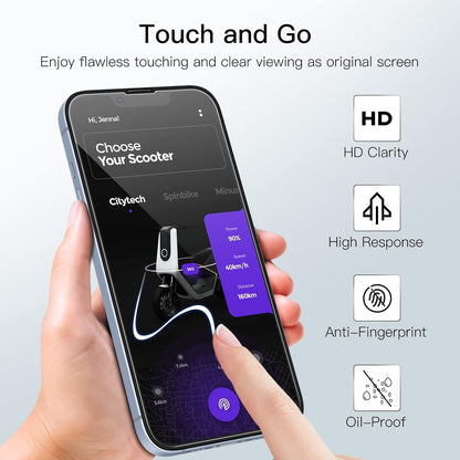 JETech Full Coverage Screen Protector for iPhone 16e 2025, iPhone 14 6.1-Inch, 9H Tempered Glass Film Case-Friendly, HD Clear, 3-Pack