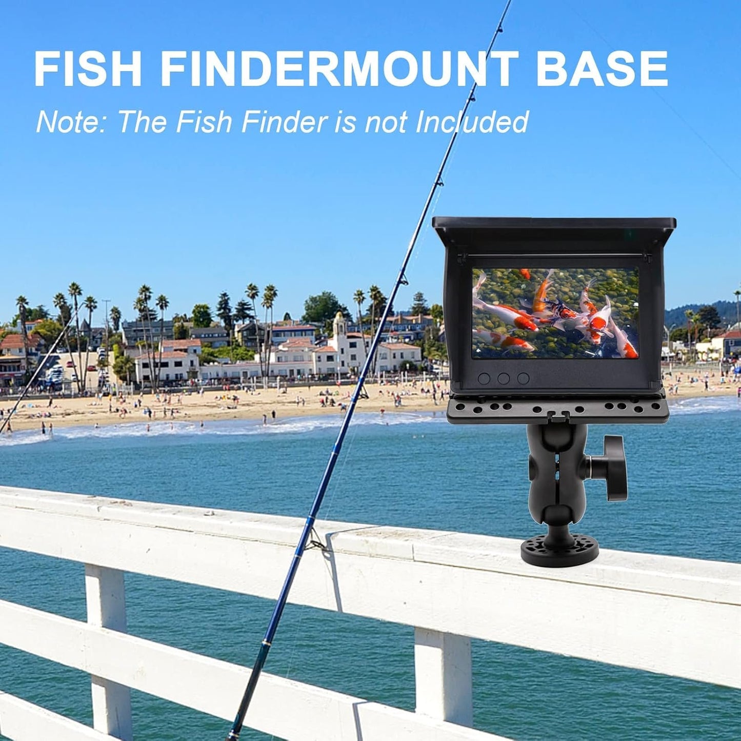MDEOOSKY Fish Finder Mount Base, Bracket, Mounting Plate - Medium Arm Marine Electronic Mount, Adjustable Rack Replacement for Garmin GPSMAP Striker 5 Plus 5cv