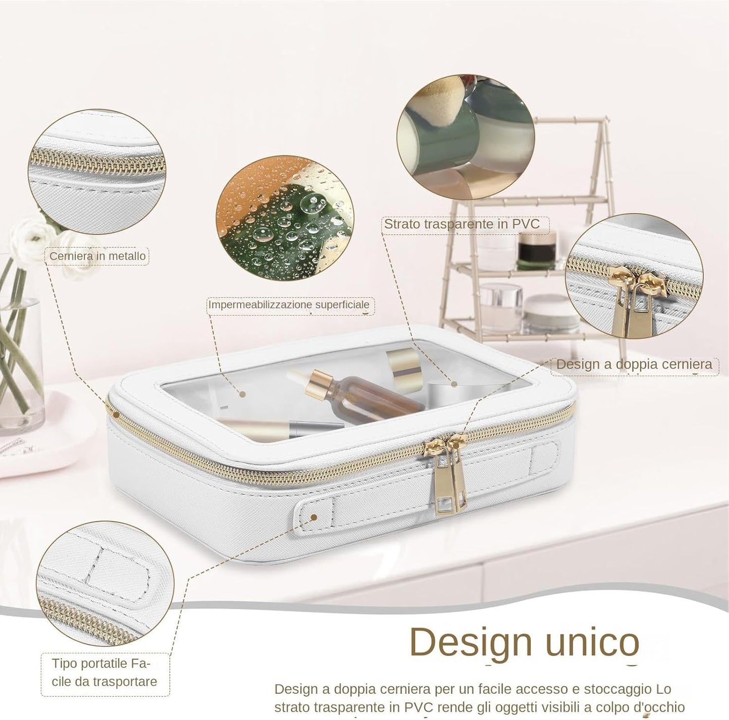 Clear Makeup Bags, Makeup Bag Clear, Makeup Bags Clear, Multifunctional Makeup Organizer, Waterproof Travel Makeup Bag, Transparent Makeup Bag, Zippered Cosmetic Bag for Women, beige, Please refer to