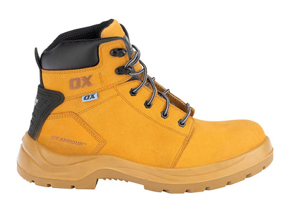 OX Tools Nubuck Leather Safety Boots-Size 13, OX Attitude Honey-Nubuck Leather Safety Boots, Size 44, Honey, UK, Honey