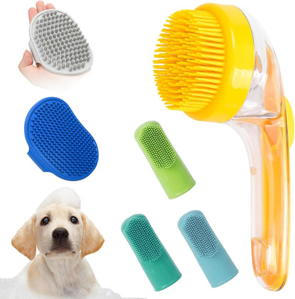 Dog Bath Brush, Dogs Washing Brushing, Pets Cleaning Tool, Non Slip Ergonomic Design, Soft Bristles, 7.87x5.91x1.18 Inches, for Indoor Outdoor Pet Bath, Shower, Home Grooming
