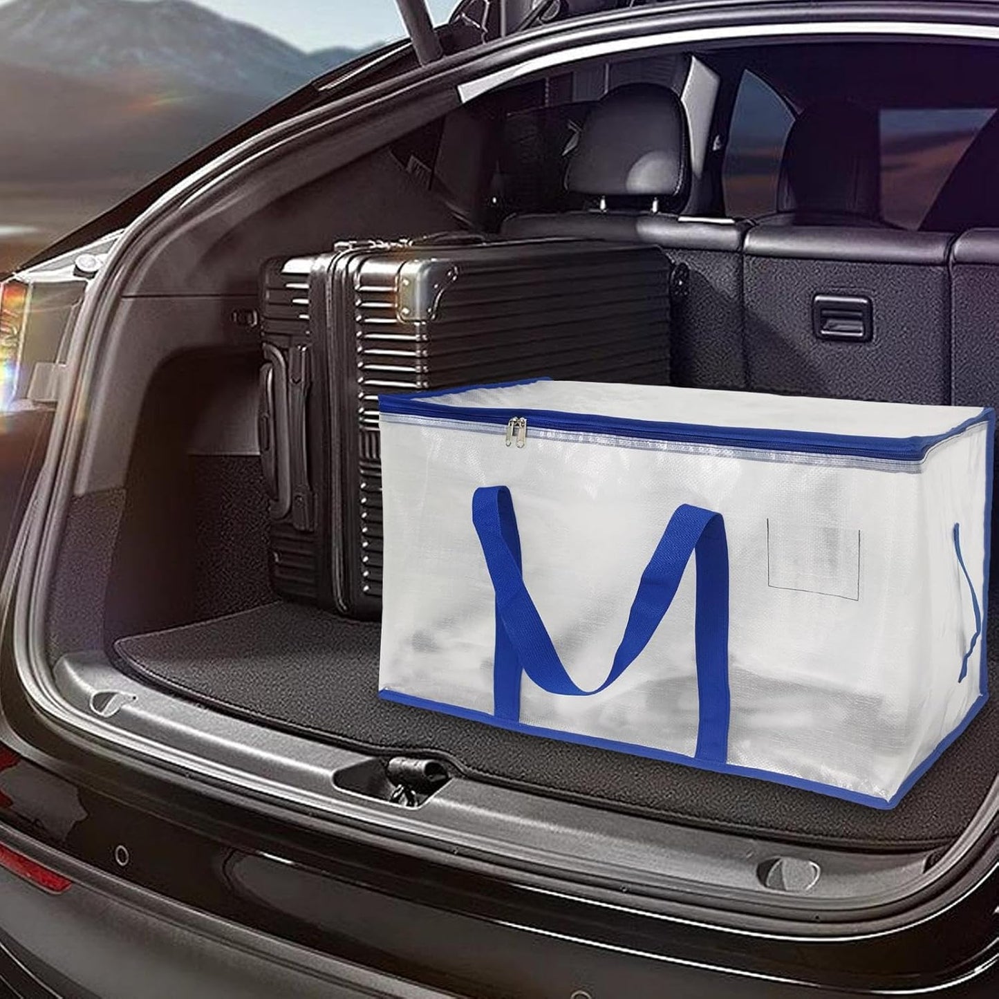 Large Moving Bags, Zippered Waterproof Totes, 27.17 x 14.96 x 15.75 Inches Heavy-Duty Storage Clothes, Transparent Packing Pouches for Easy Organization, Transparent Packing Pouch