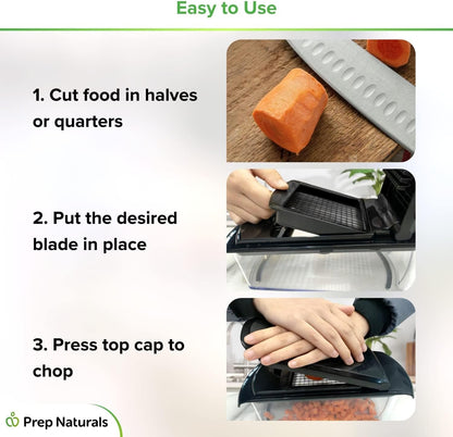Vegetable Chopper with Container - 2-in-1 Black - Stainless Steel Veggie Chopper Onion Chopper Vegetable Cutter Food Chopper Onion Dicer - Kitchen Tools and Gadgets