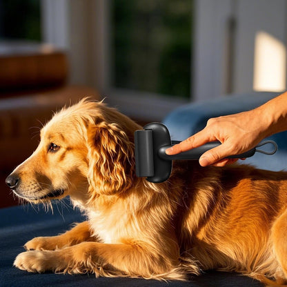 Shedding Brush, Dematting Comb, Mat Detangling Remover Grooming Tool Stainless Steel, Ergonomic Abs Handle, Comfortable Grip for Dogs and Cats Matted Hair, 9,45 Inches